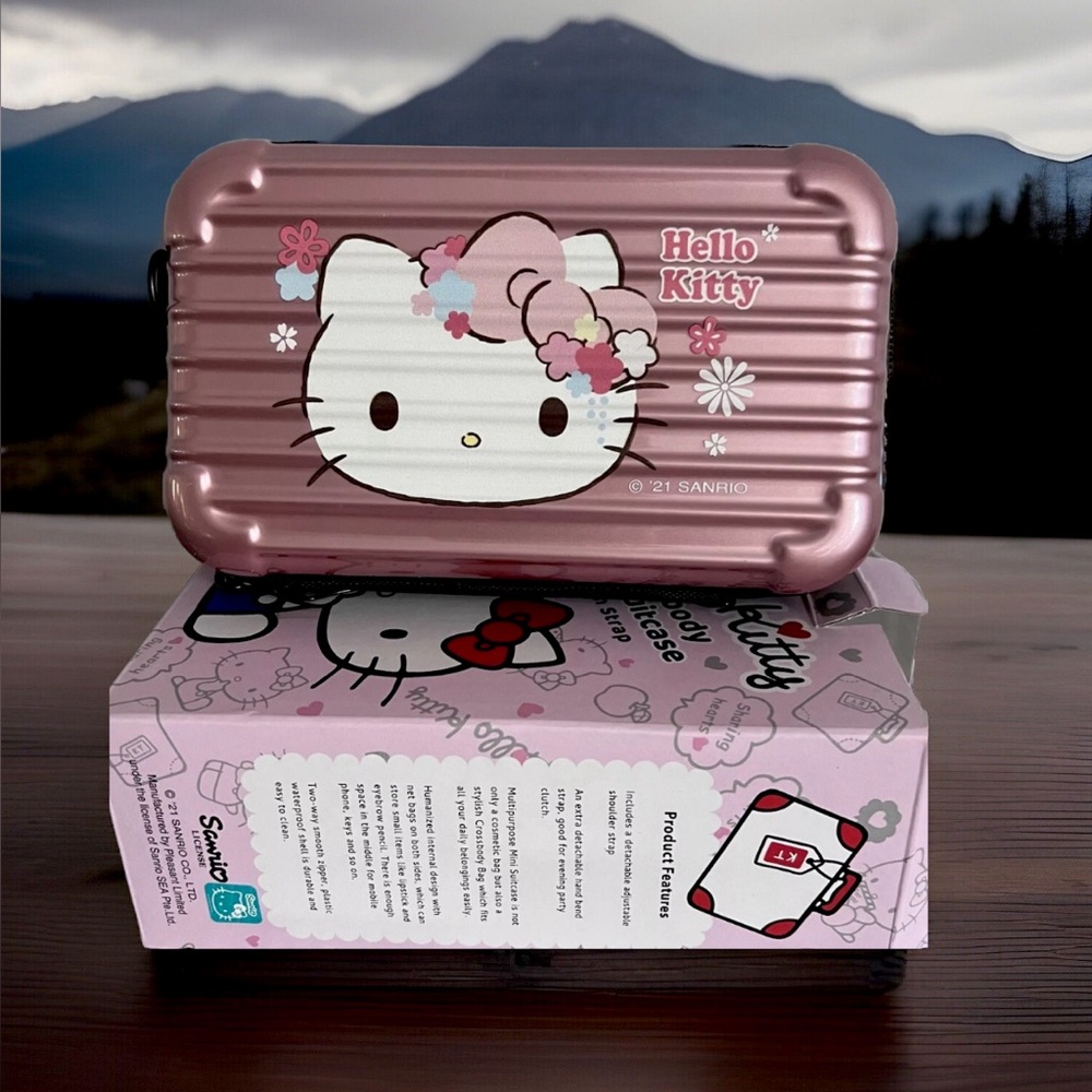 hello kitty luggage travel bag hard carry on crossbody day gift her mom daughter